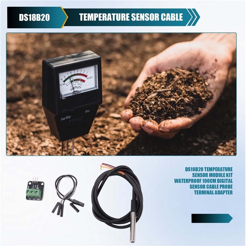 Sensor Kit Arduino - [A93Z!】 DS18B20 Temperatursensormodul-Set, wasserdicht, 100 cm